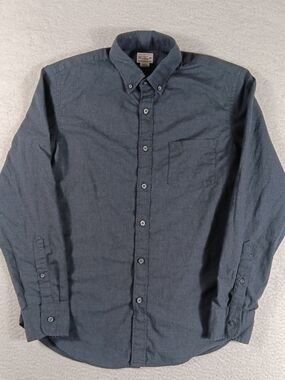 J Crew Shirt Mens Medium Charcoal Chambray Long Sleeve Button Down Preppy